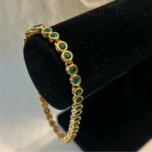 Emerald Swarovski Crystal Tennis Bracelet